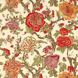 Schumacher Pondicherry Coral Fabric