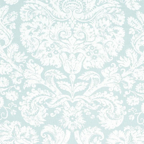 Schumacher Barresa Damask Aqua Fabric