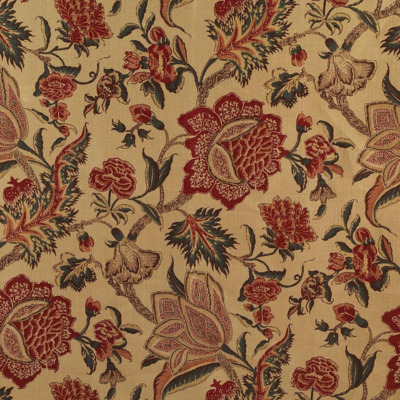 Schumacher Ceylon Floral Vine Document Fabric