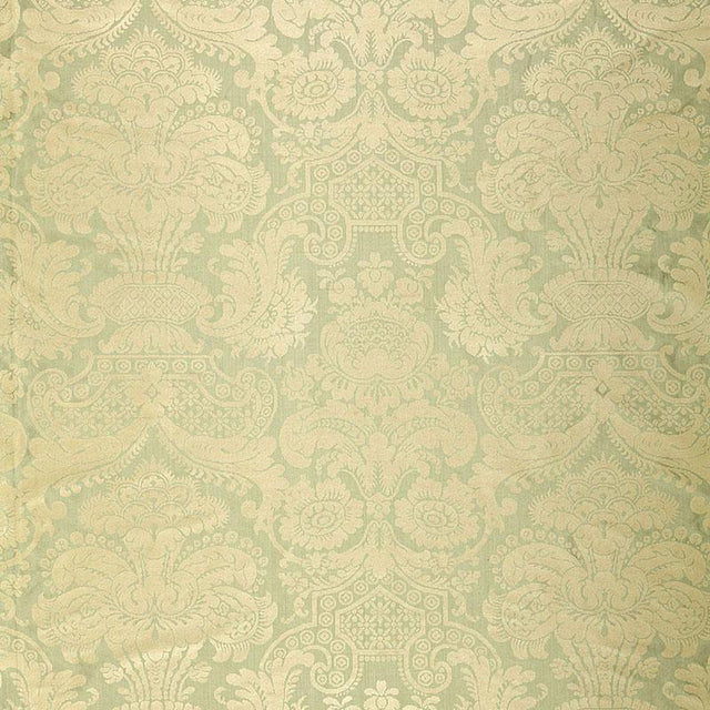 Schumacher Padova Damask Print Sea Glass Fabric