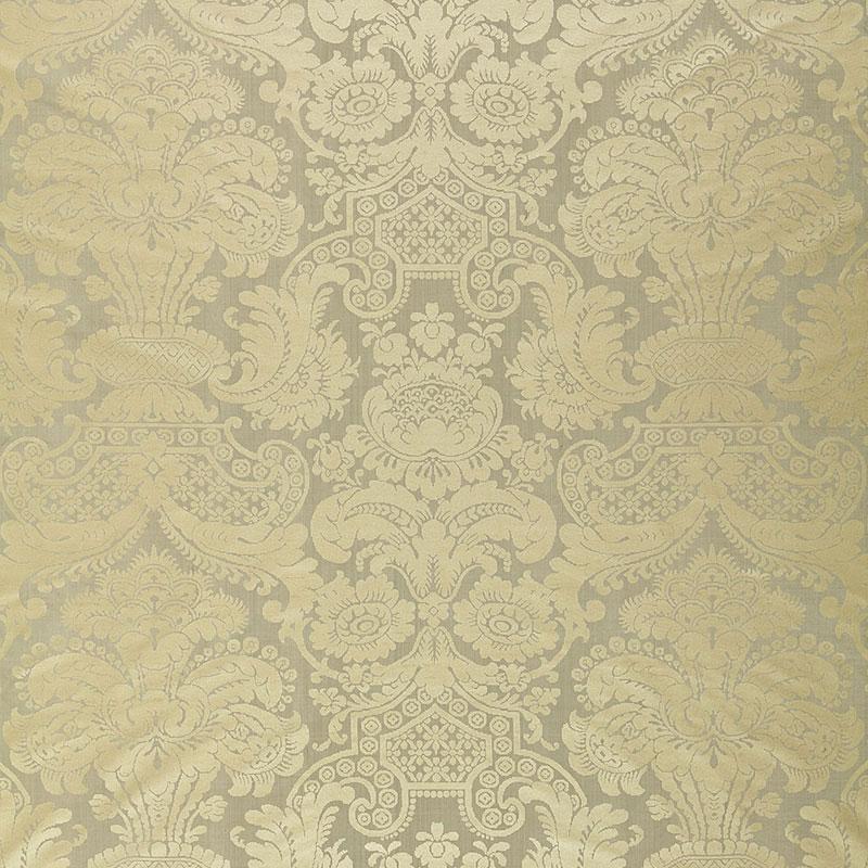 Schumacher Padova Damask Print Mercury Fabric