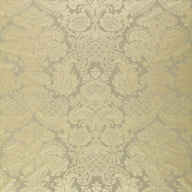 Schumacher Padova Damask Print Mercury Fabric