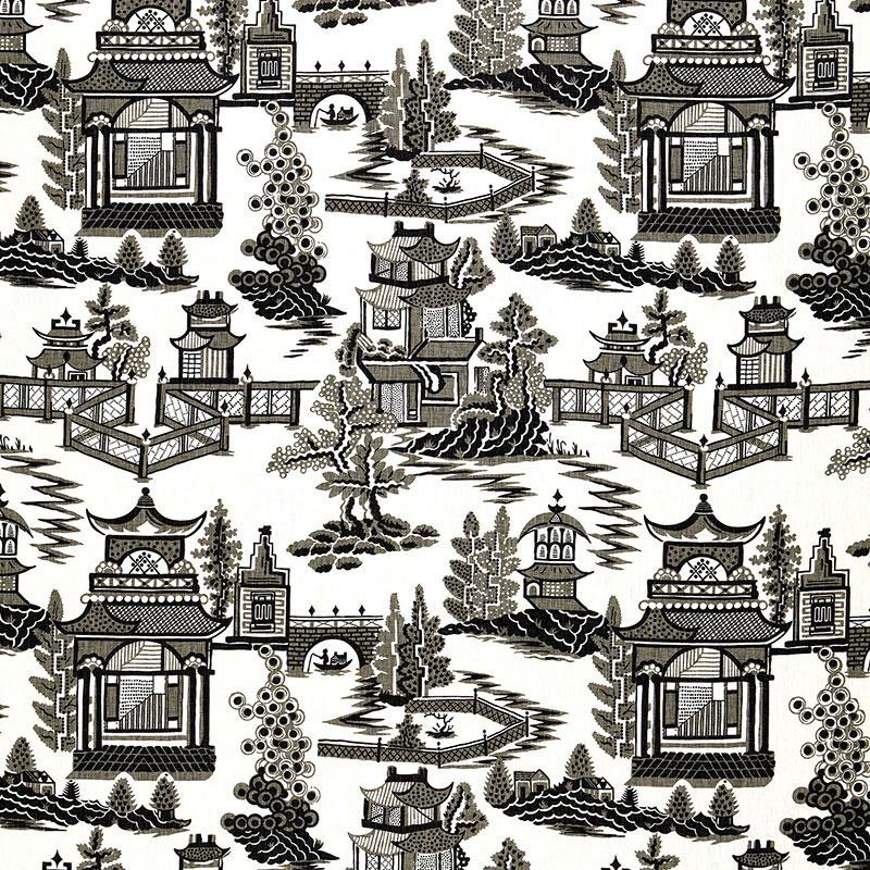 Schumacher Nanjing Smoke Fabric