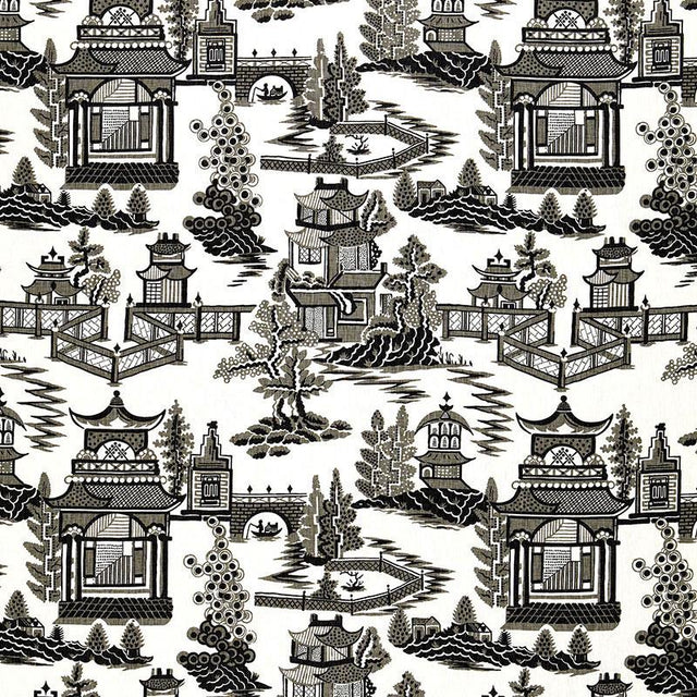 Schumacher Nanjing Smoke Fabric