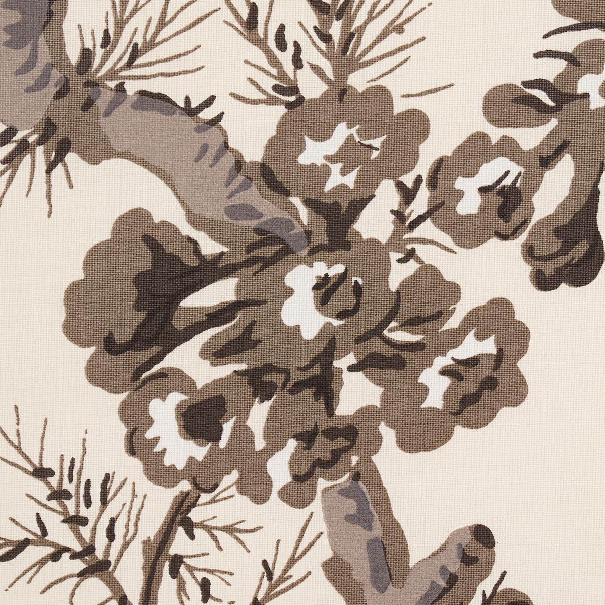 Schumacher Pyne Hollyhock Charcoal Fabric