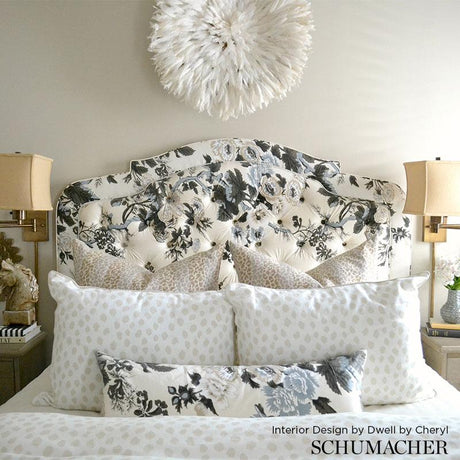 Schumacher Pyne Hollyhock Charcoal Fabric