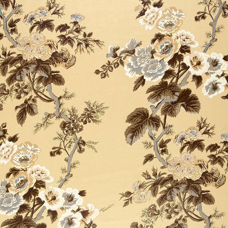 Schumacher Pyne Hollyhock Tobacco Fabric