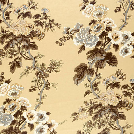 Schumacher Pyne Hollyhock Tobacco Fabric