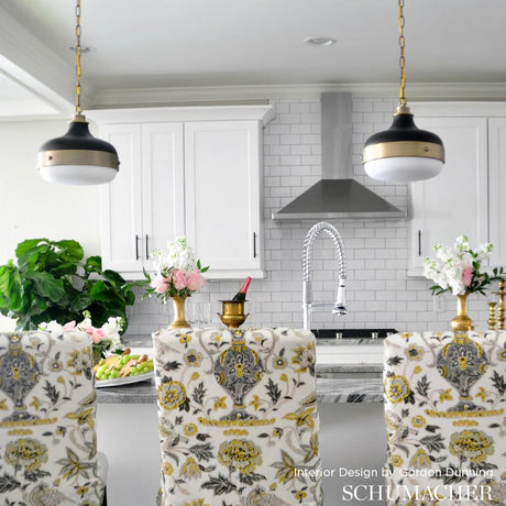 Schumacher Camberwell Vase Print Mineral Fabric