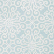 Schumacher Rosegate Embroidered Print Aquamarine Fabric