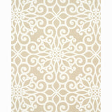 Schumacher Rosegate Embroidered Print Flax Fabric