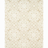 Schumacher Rosegate Embroidered Print Flax Fabric