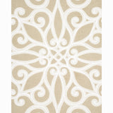 Schumacher Rosegate Embroidered Print Flax Fabric