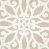 Schumacher Rosegate Embroidered Print Pumice Fabric