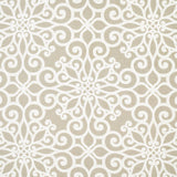 Schumacher Rosegate Embroidered Print Pumice Fabric