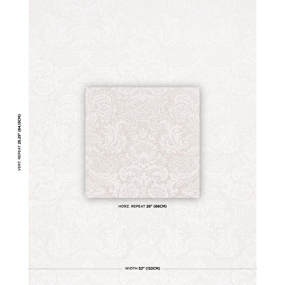 Schumacher Padova Damask Natural Ivory Fabric