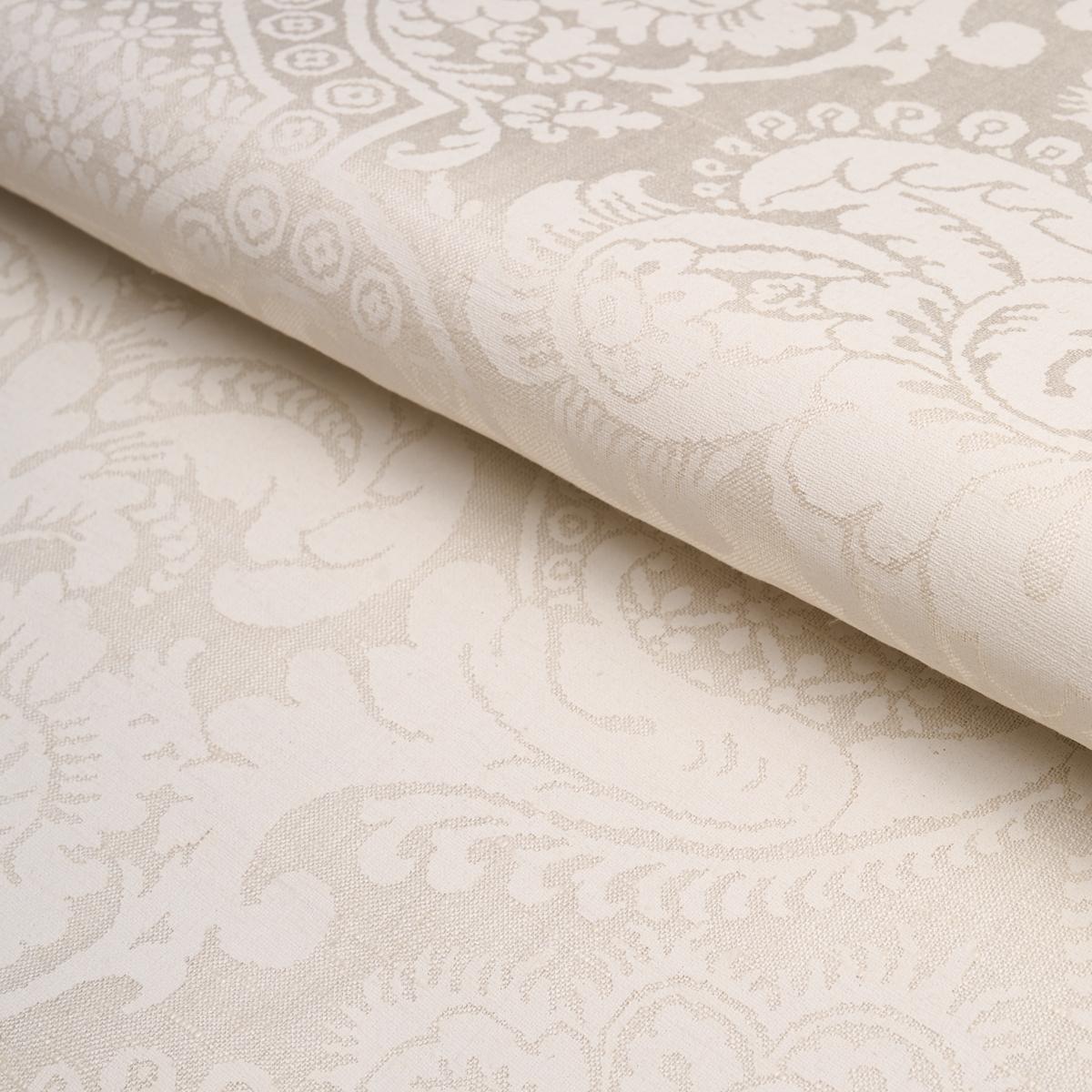Schumacher Padova Damask Natural Ivory Fabric