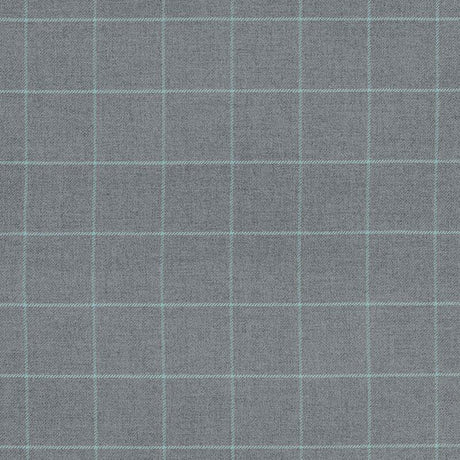 Schumacher Bancroft Wool Plaid Oxford Grey Fabric