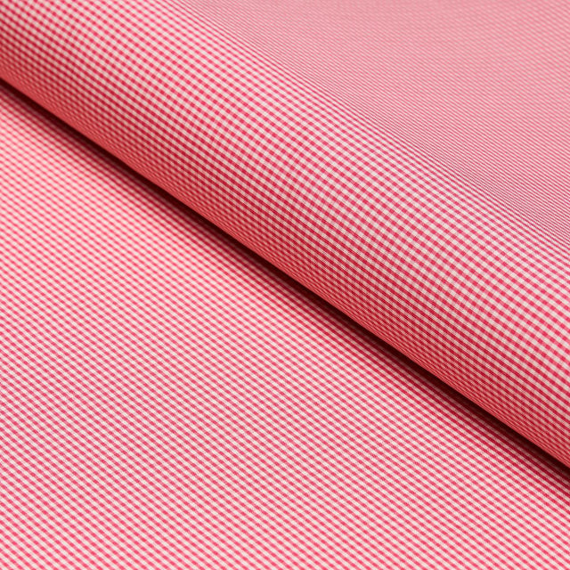 Schumacher Dalton Silk Gingham Cerise Fabric