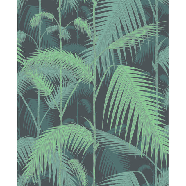 Cole & Son PALM JUNGLE GREEN/BLACK Wallpaper