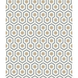 Cole & Son HICKS HEXAGON GILVER/WT/BK Wallpaper