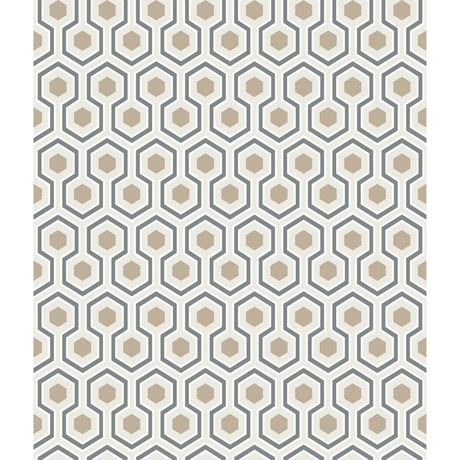 Cole & Son HICKS HEXAGON GILVER/WT/BK Wallpaper