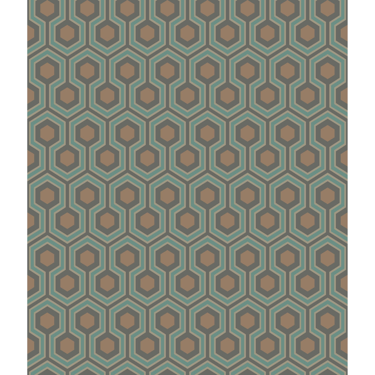 Cole & Son HICKS HEXAGON TEAL/GOLD Wallpaper