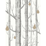 Cole & Son WOODS & PEARS BLK/WHT/BRNZ Wallpaper
