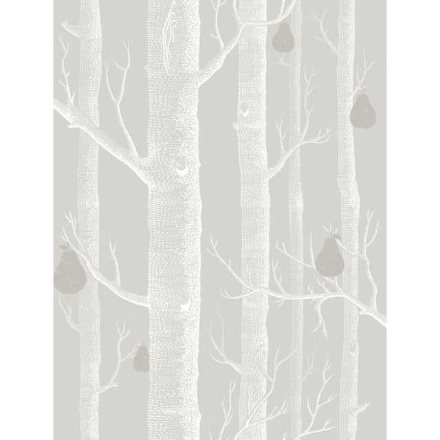 Cole & Son WOODS & PEARS GREY/WHT/SLVR Wallpaper