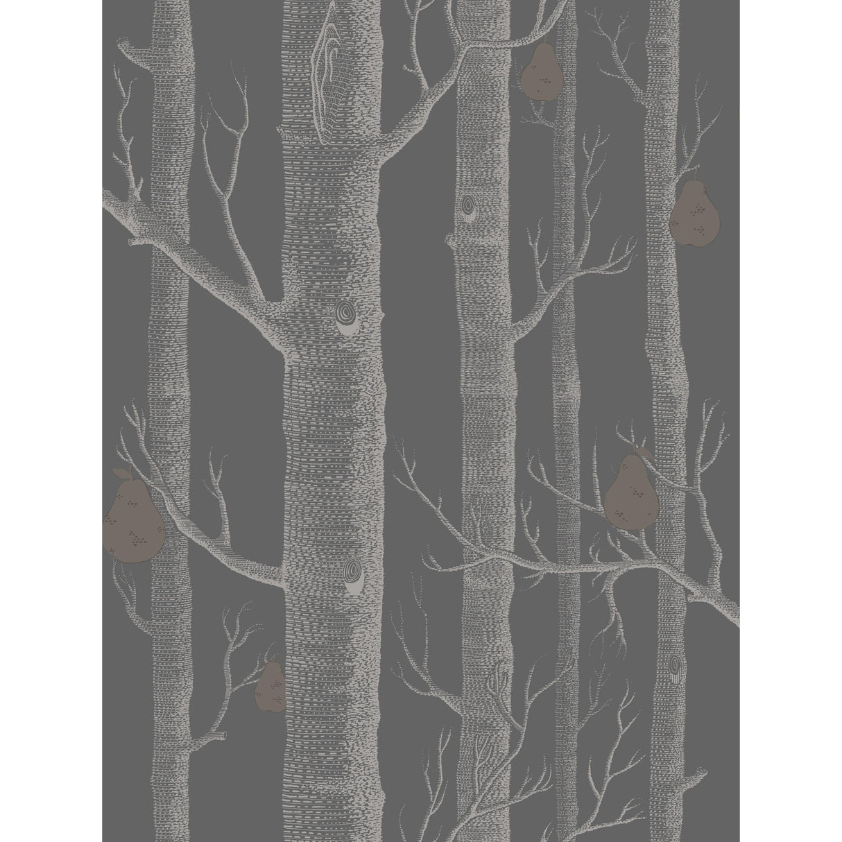 Cole & Son WOODS & PEARS GILVER/BLACK Wallpaper