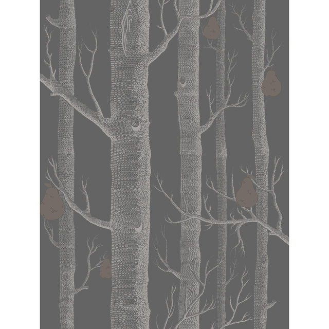 Cole & Son WOODS & PEARS GILVER/BLACK Wallpaper