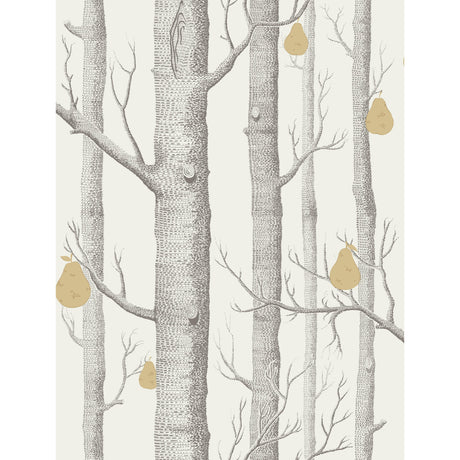 Cole & Son WOODS & PEARS CHARCL/LIN/GLD Wallpaper