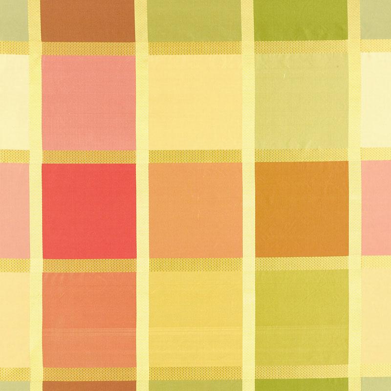 Schumacher Navsari Silk Plaid Azalea Fabric