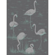 Cole & Son FLAMINGOS TEAL/SLVR/BK Wallpaper