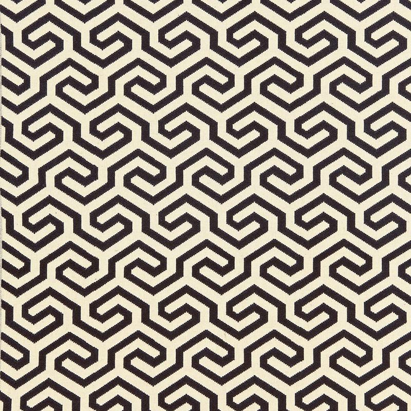 Schumacher Ming Fret Noir Fabric