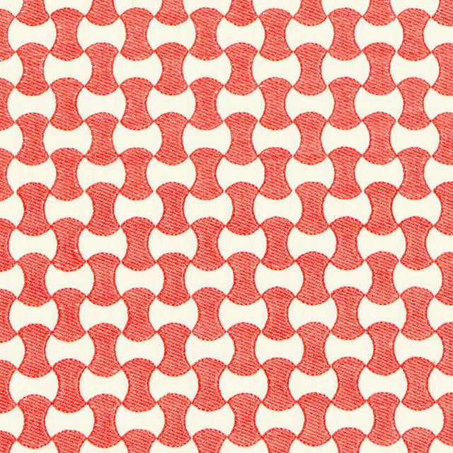 Schumacher Nolita Embroidery Coral Fabric