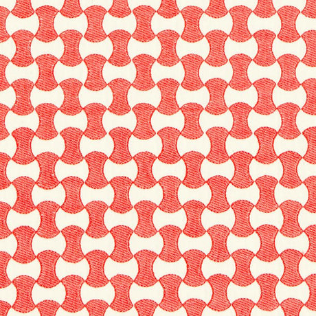 Schumacher Nolita Embroidery Coral Fabric