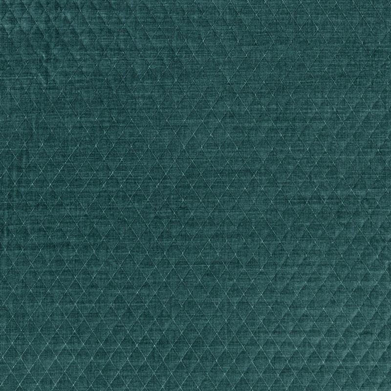 Schumacher Paley Quilted Velvet Peacock Fabric