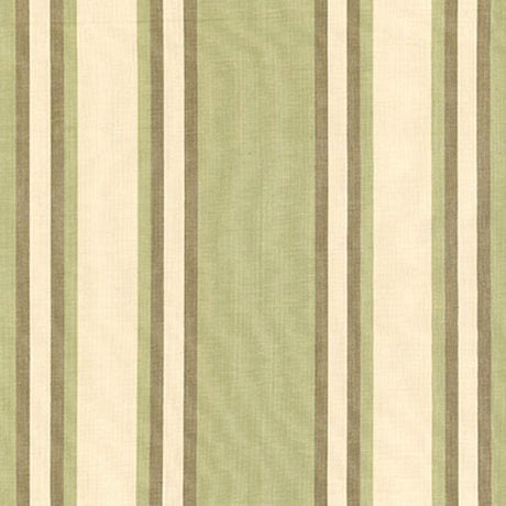 Schumacher Seneca Cotton Stripe Green Tea/Mocha Fabric