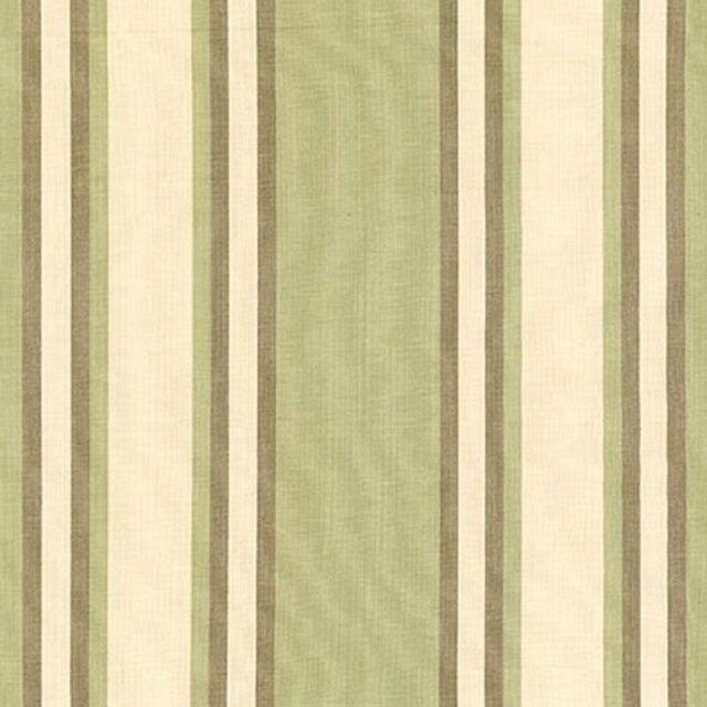 Schumacher Seneca Cotton Stripe Green Tea/Mocha Fabric