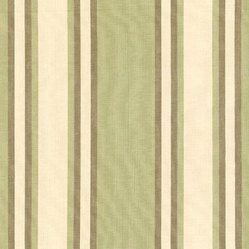 Schumacher Seneca Cotton Stripe Green Tea/Mocha Fabric