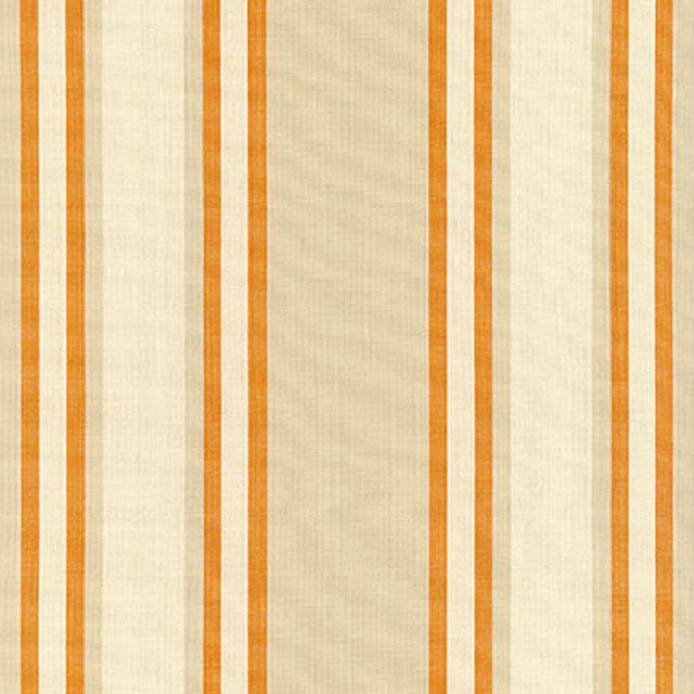Schumacher Seneca Cotton Stripe Beige/Pumpkin Fabric