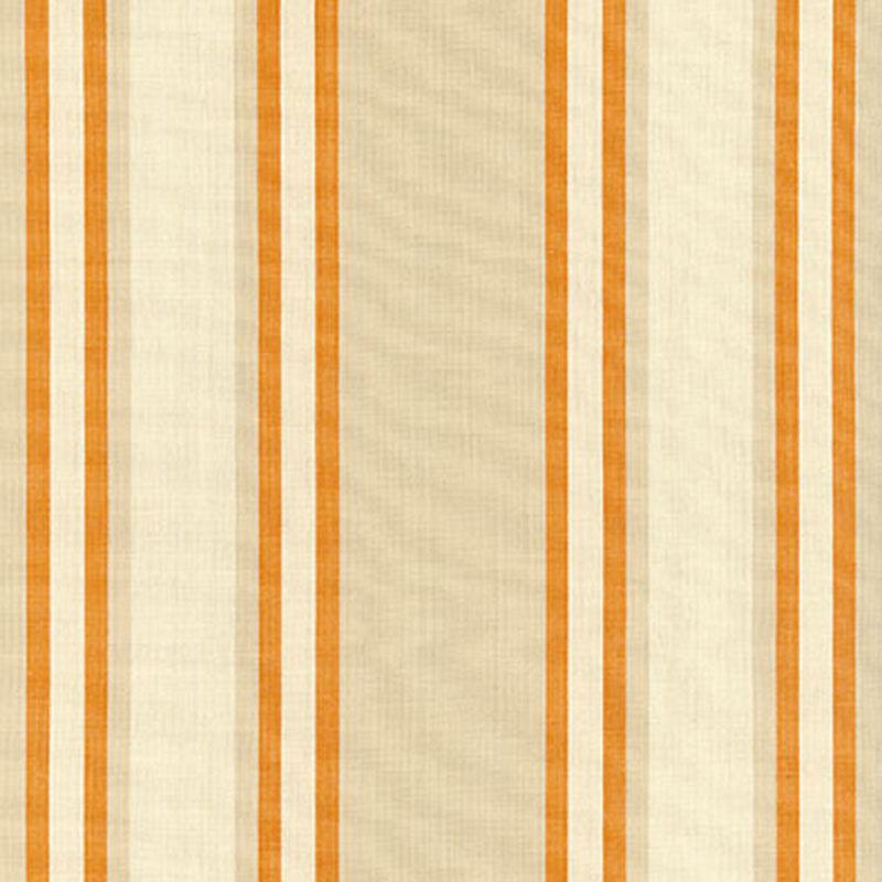 Schumacher Seneca Cotton Stripe Beige/Pumpkin Fabric