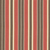 Schumacher Beacon Cotton Stripe Red/Java/Beige Fabric
