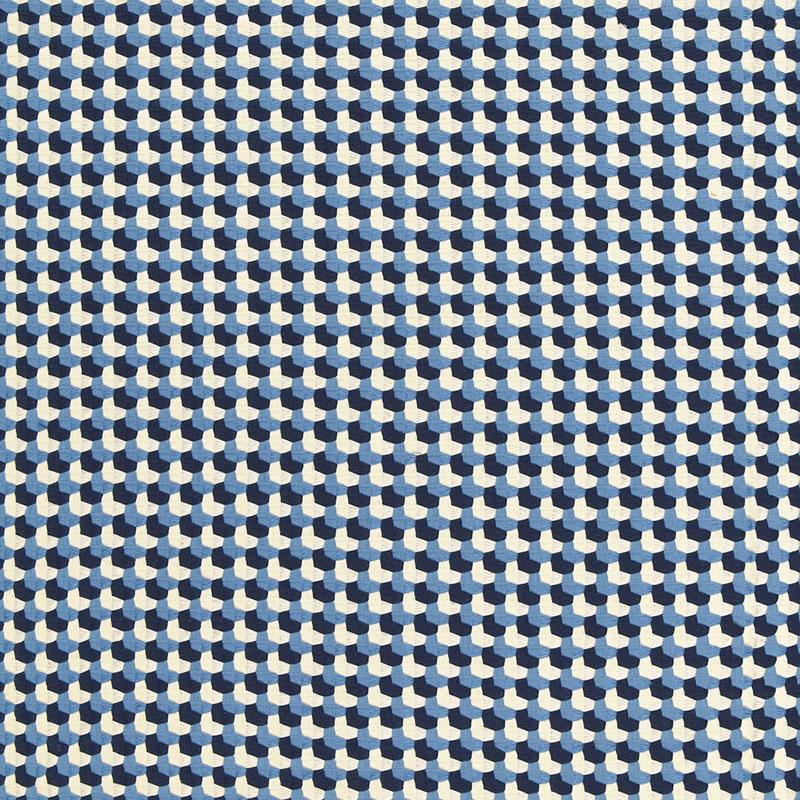 Schumacher Crosstown Weave Navy Fabric