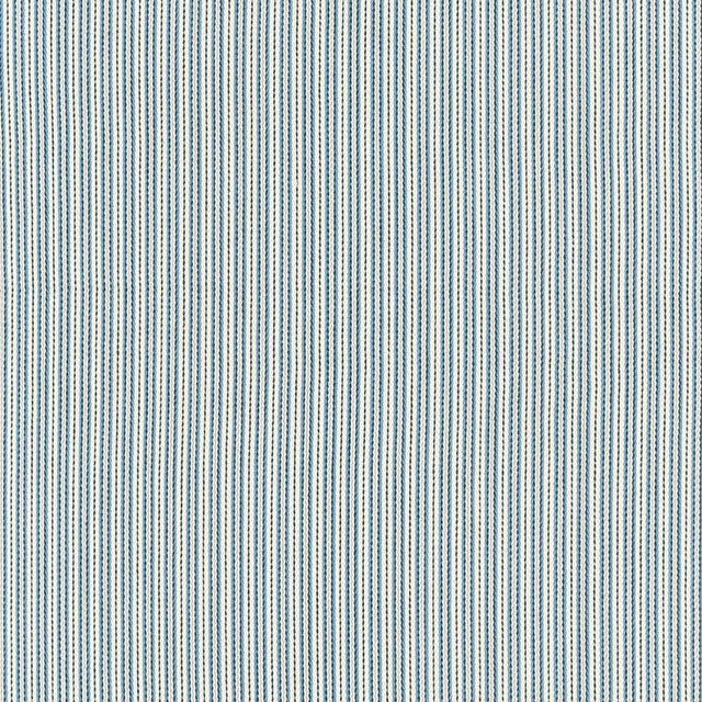 Schumacher Baker Cotton Stripe Ivory/Chambray/Indigo Fabric