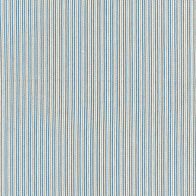 Schumacher Baker Cotton Stripe Ivory/Chambray/Indigo Fabric