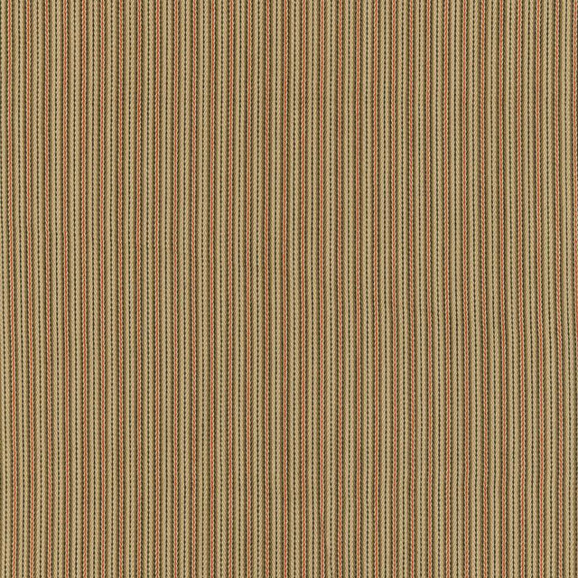 Schumacher Baker Cotton Stripe Flax/Mocha/Red Fabric