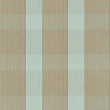 Schumacher Avon Gingham Plaid Mocha/Aqua Fabric