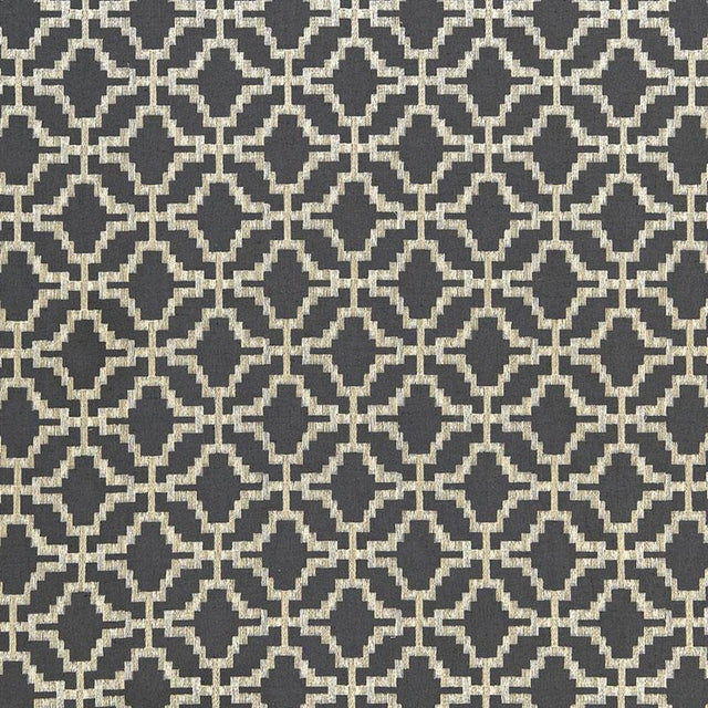 Schumacher Sarana Linen Embroidery Carbon Fabric